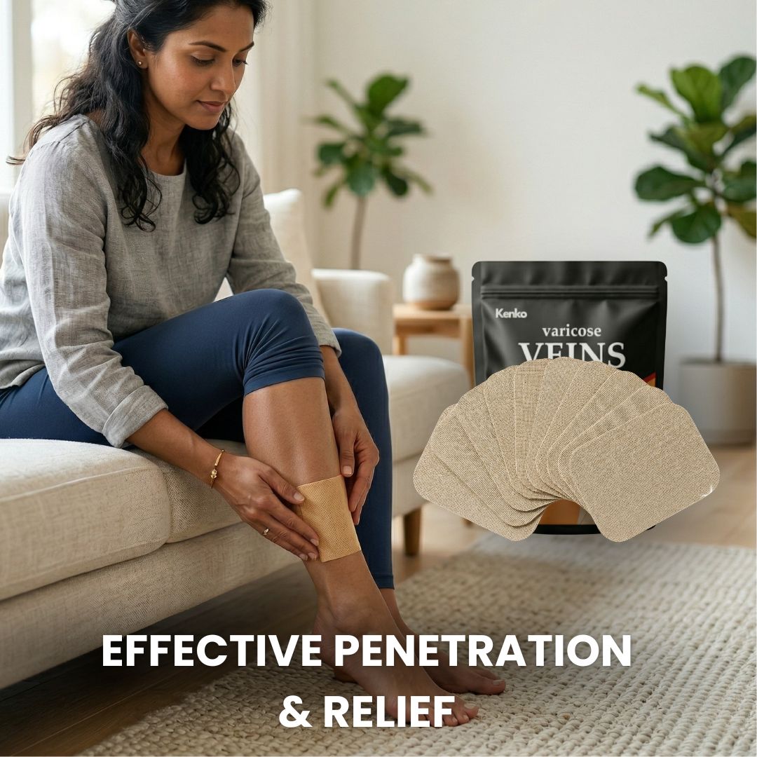Kenko™ Spider & Varicose Vein Patches | Natural Herbal Therapy for Swelling, Fatigue & Vein Health